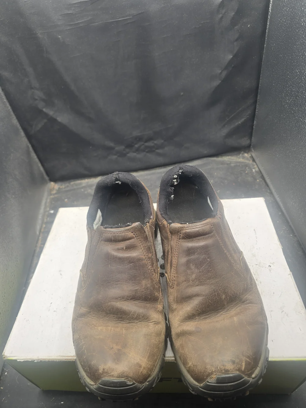 Men's Slip-On Leather Work Shoes - Brown